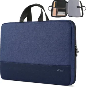Ytonet Laptop Sleeve Case 15.6 Inch, Slim Water Resistant TSA Laptop Cover with Handle Protective Computer Carrying Case Compatible with HP Dell Lenovo Asus Notebooks, Dark Blue