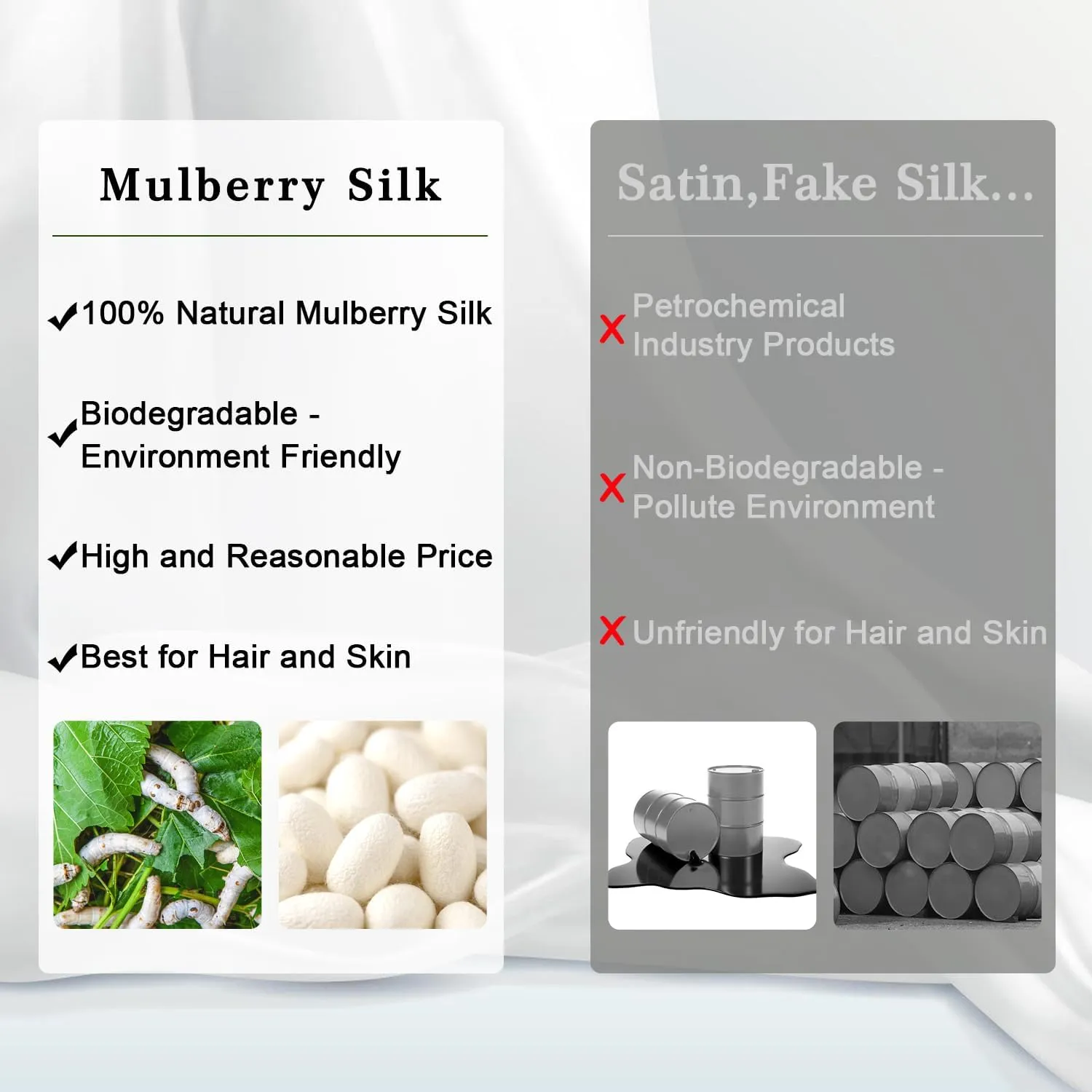 ZIMASILK 100% Pure Mulberry Silk Pillowcase for Hair and Skin Health,Soft and Smooth,Both Sides Premium Grade 6A Silk,600 Thread Count,with Hidden Zipper,1pc (Queen 20''x30'',Light Plum)
