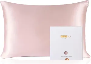 ZIMASILK 100% Pure Mulberry Silk Pillowcase for Hair and Skin Health,Soft and Smooth,Both Sides Premium Grade 6A Silk,600 Thread Count,with Hidden Zipper,1pc (Queen 20''x30'',Light Plum)