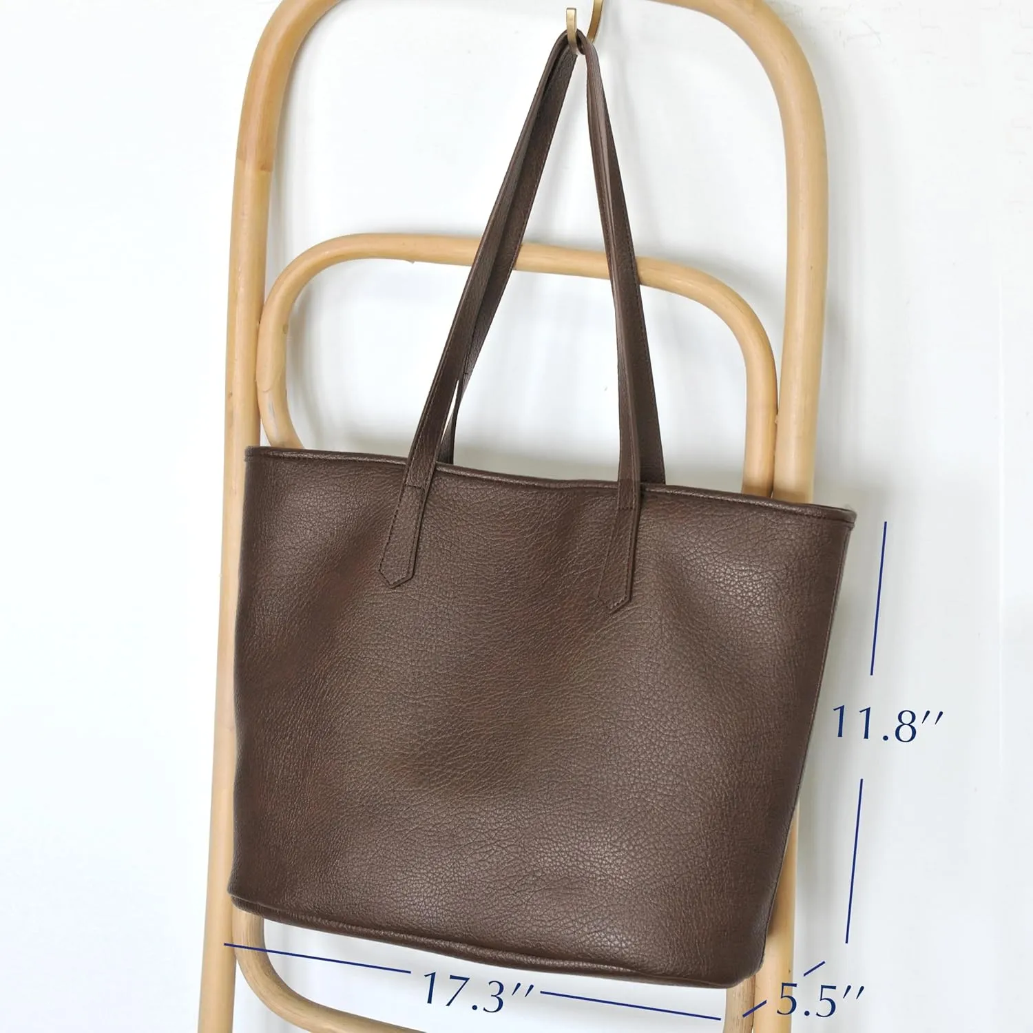 Zipper Tote Bag for Women Soft Vegan Leather Handbag for Work, Travel & Everyday Use