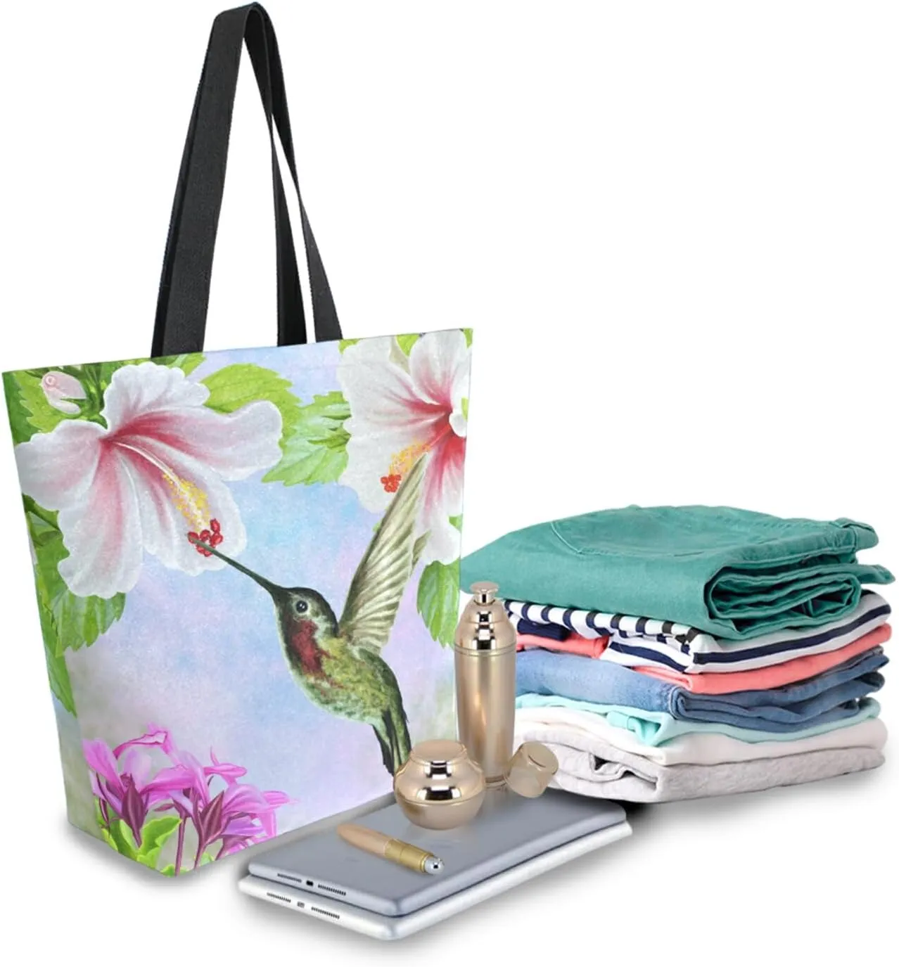 ZZKKO Japanese Cherry Canvas Tote Grocery Bag Shoulder Casual Book Bag